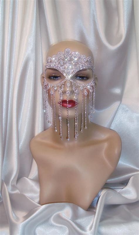 Rhinestone Masquerade Mask Crown Mask Bridal Mask Mardi Etsy In 2020