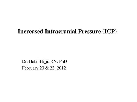 Ppt Increased Intracranial Pressure Icp Powerpoint Presentation