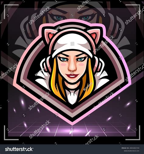 Girls Gamer Mascot Esport Logo Design Stock Vector Royalty Free