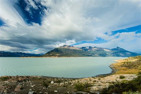 Beautifu Blue Green Lake On Cloudy Day Patagonia Stock Image Image