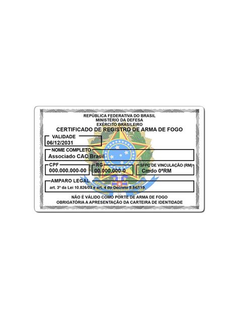 Certificado De Registro Craf Colorido Em Pvc A Partir De R5605