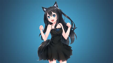 Anime Anime Girls Cat Girl Animal Ears Nekomimi Dress Original