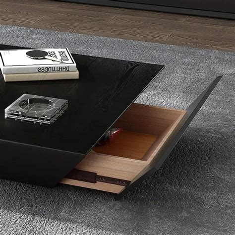 Modern Black Coffee Table With Storage Square Drum Coffee Table With 1