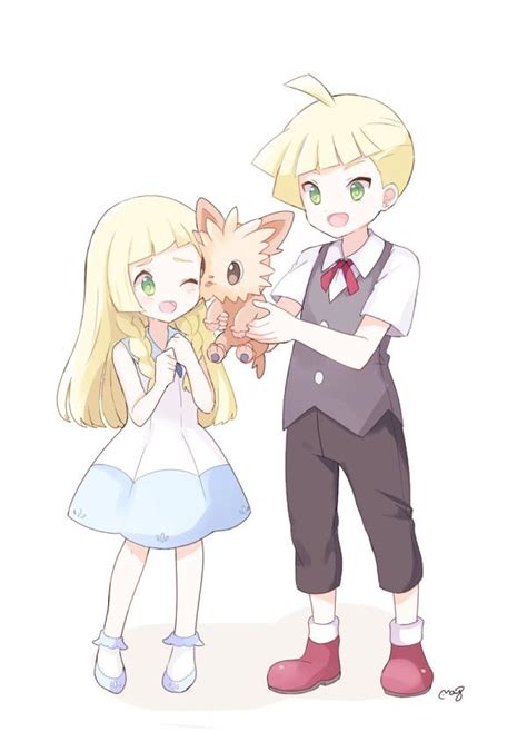Lillie And Gladion By May Pixiv Id 233774 Lusamine Pokemon Pokemon People Play Pokemon