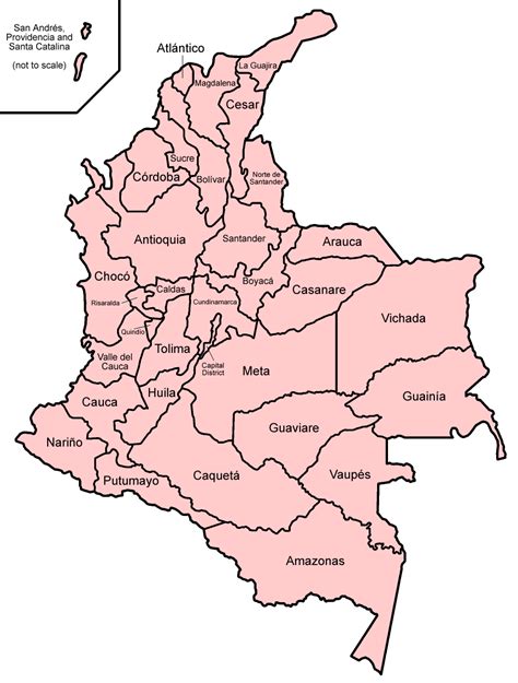 Map Of Colombia Administrative Divisions Online