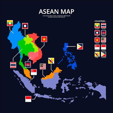 Free Vector Asean Map Infographics