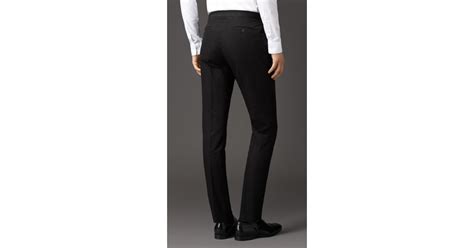 Burberry Slim Fit Cotton Trousers With Side Adjusters In Black For Men