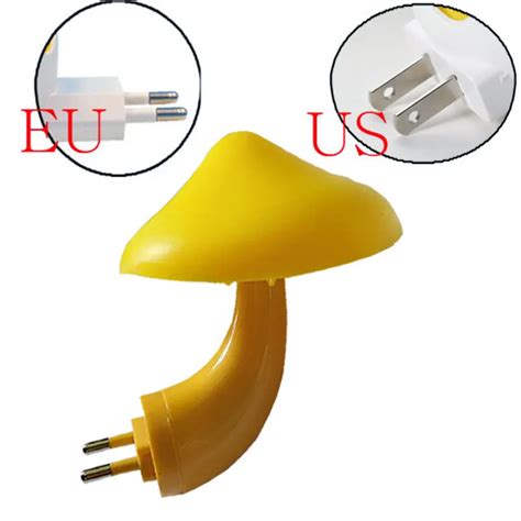 Eu Us Plug Led Night Light Mushroom Wall Socket Lights Light Controlled