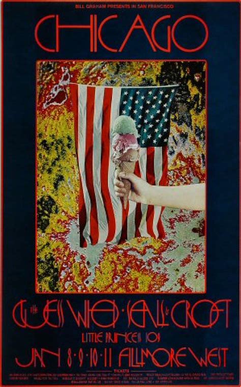 Chicago Vintage Concert Poster From Fillmore West Jan 8 1970 At