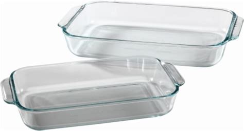 Pyrex Basics Oblong Glass Baking Dishes Clear 2 Pc Smiths Food