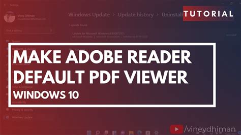 How To Make Adobe Reader Default Pdf Viewer In Windows Youtube