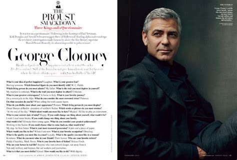 Clooney Craig And Damon The Three Way Proust Questionnaire Vanity Fair