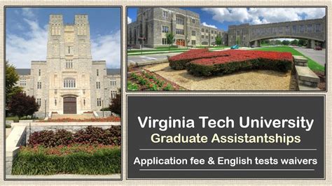 Virginia Tech University Graduate Assistantships With Application Fee