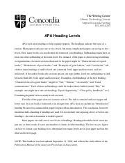 Html uses six levels of heading level tag pairs; apa-heading-levels - The Writing Center Library Technology ...