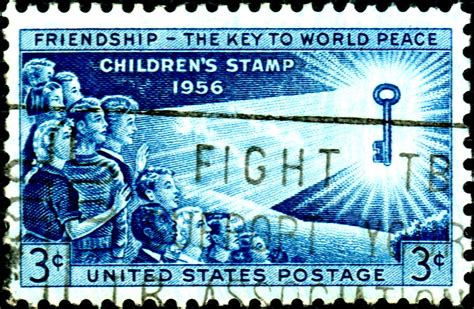This 1956 Us Postage Stamp Titled Childrens Stamp Friendship