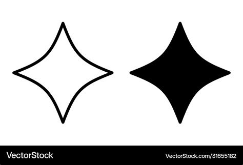 4 Point Star Icons Royalty Free Vector Image Vectorstock