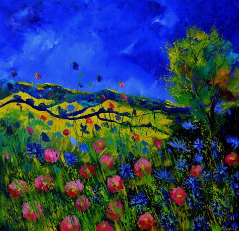 Wild Pink Flowers Painting By Pol Ledent Jose Art Gallery