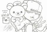 Rilakkuma Coloring Squishies Bear Kawaii Printable Template Cute sketch template
