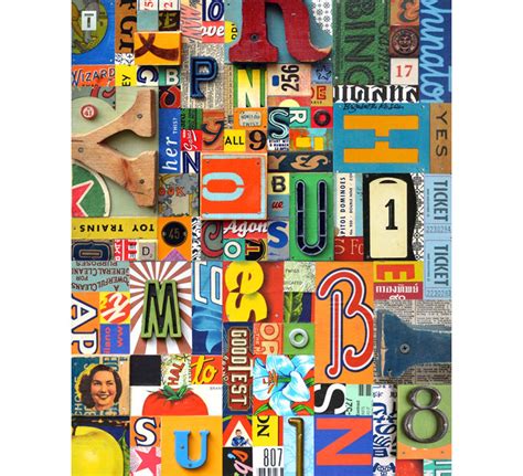 Huge Print 16x20 Vintage Sign Letters Typography Collage By Etsy