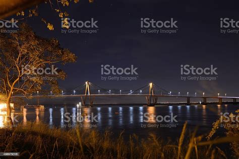 Night Cityscape Of Bridge Chaco Corrientes Stock Photo Download Image