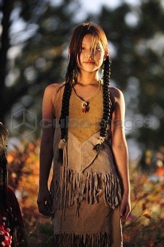 A Young Native Indian Girl Crow Creek Sioux Tribe South Dakota Usa