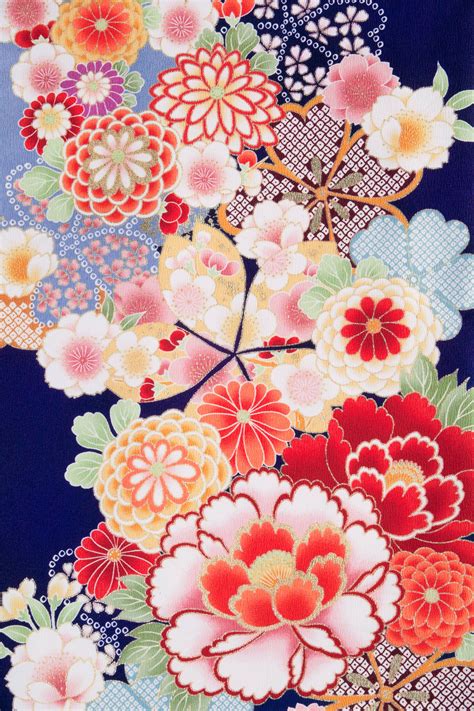 Asian Floral Pattern Japanese Patterns Japanese Fabric Japanese Flowers