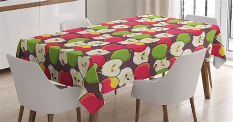 Apple Tablecloth Abstract Red And Green Varieties Of Winter Fruits