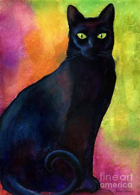 Black Cat 9 Watercolor Painting Painting By Svetlana Novikova