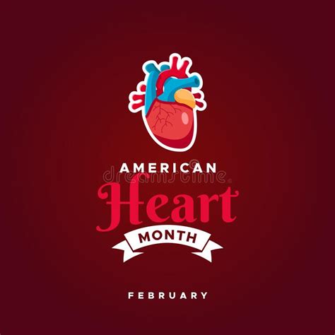 American Heart Month Vector Design Template Background Stock Vector