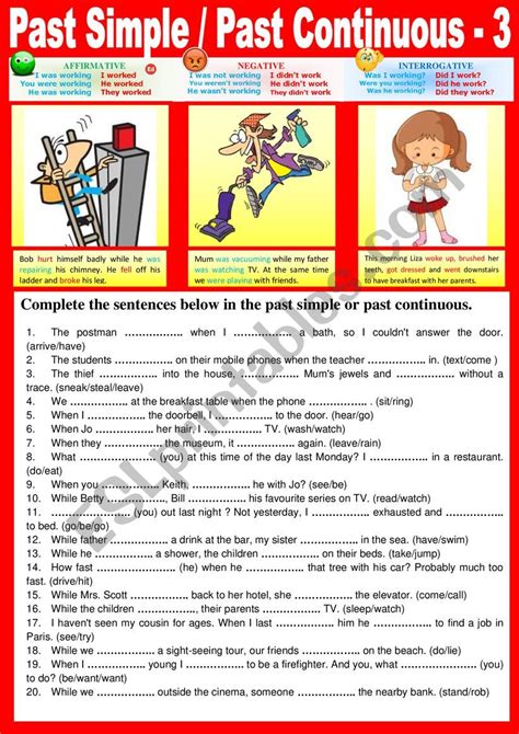Past Simple And Continuous 3 Practice Key Esl Worksheet By