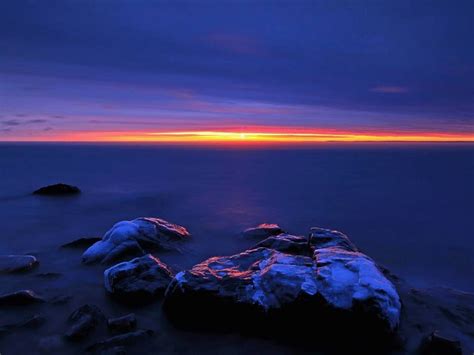 Lake Superior Winter Sunset