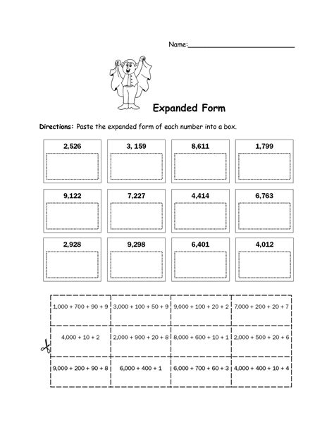 Expanded Form Worksheets For 3rd Grade Third Grade Expanded Notation