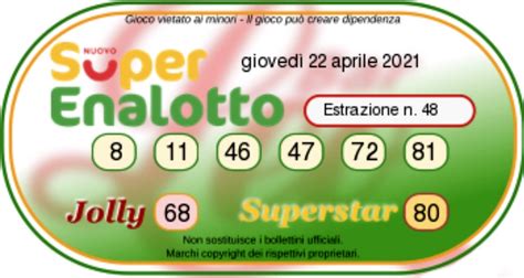 Estrazioni Lotto Oggi E Numeri Superenalotto Di Giovedì 22 Aprile 2021