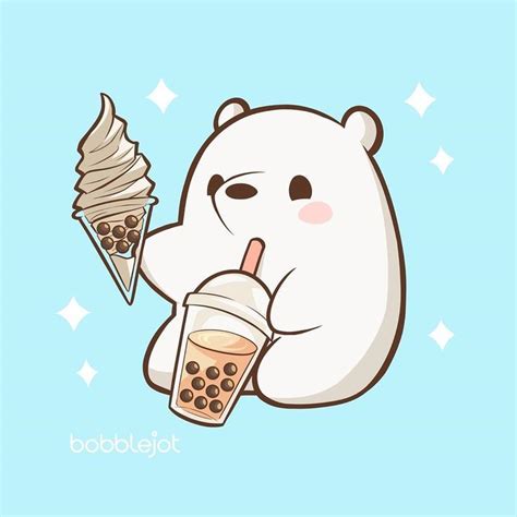 We Bare Bears Fan Art Featuring A Cute Little Bubble Tea And Ice Cream