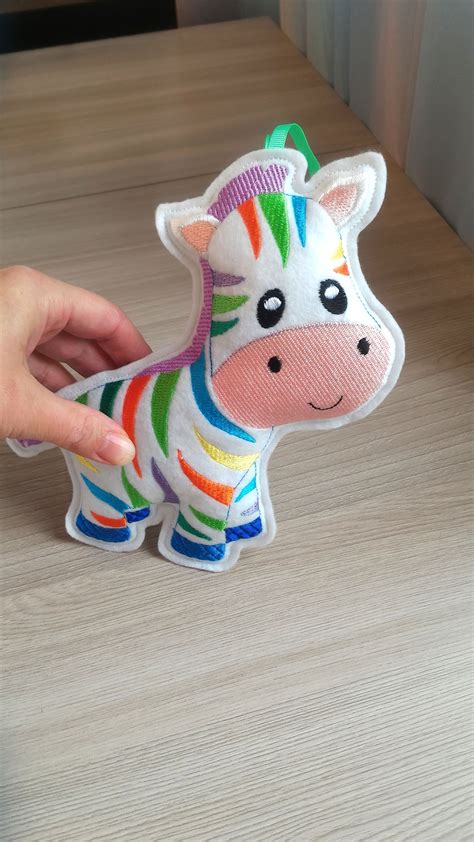 Personalized Toy Rainbow Zebra Felt Toy With Etsy