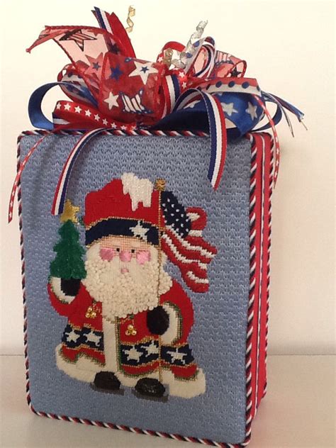 for patty p a patriotic santa boxed standup needlework christmas needlepoint christmas