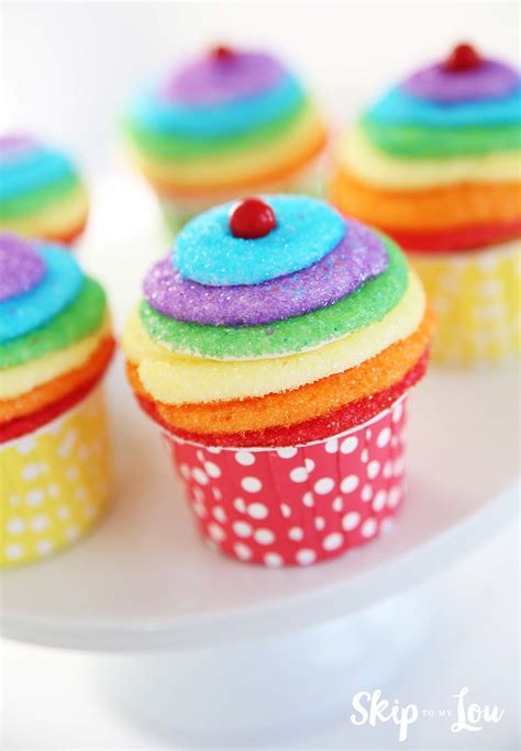 Easy Rainbow Cupcakes Skip To My Lou