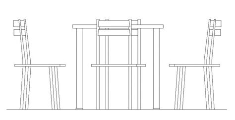 Drawing Of The Table With 4 Chairs Dwg File Cadbull