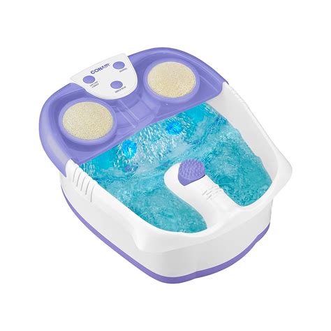 conair waterfall foot pedicure spa with lights bubbles massage rollers purple