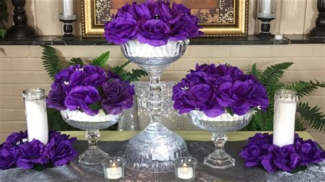 Diy Glam Purple Wedding Centerpiece Quinceanera Ideas Youtube