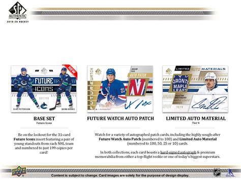 2019 20 Upper Deck Sp Authentic Nhl Hockey Cards