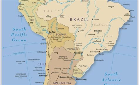 Large Detailed Political Map Of South America South America Mapsland