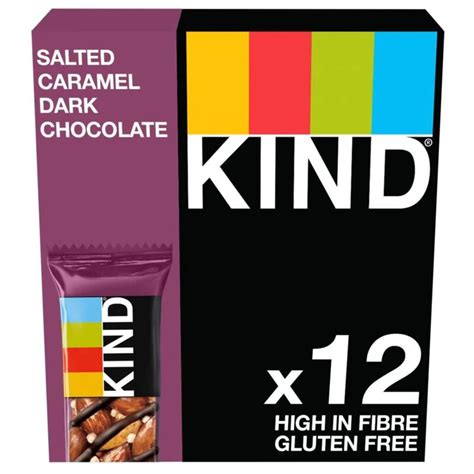 kind nut bars salted caramel dark chocolate bars 12 x 40g short d