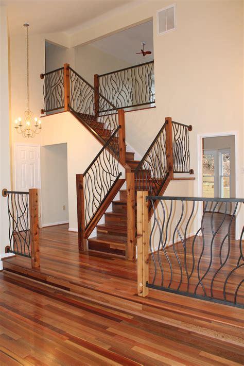 Simple Interior Metal Stair Railing With Low Cost Home Decorating Ideas