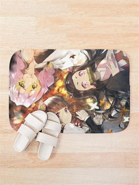 Nezuko Kanao And Mitsuri Kimetsu No Yaiba Demon Slayer Bath Mat By