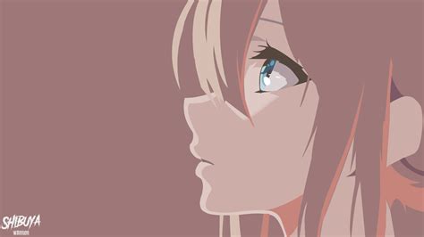 Violet Evergarden Anime Girls Blue Eyes Anime Face Profile Simple