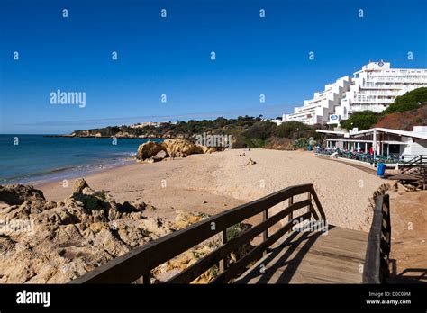 Beach Praia Da Oura Portugal Stock Photo Alamy