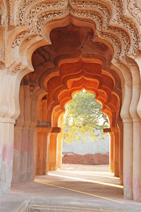 Lotus Mahal Temple In Hampi Karnataka India Beautiful Carved Stock