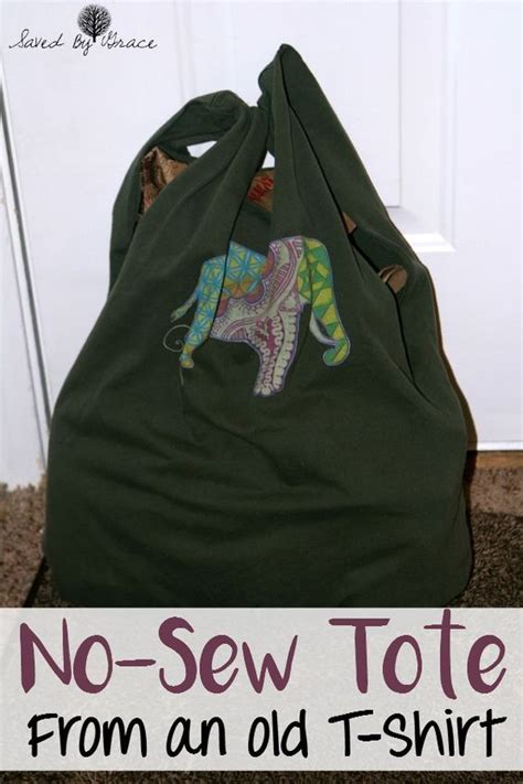 No Sew Tote From A T Shirt This No Sew Tote Bag Is A Fun Craft To Make