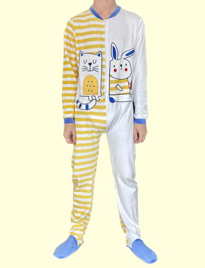 Bunny And Cat Footed Pajama Diaper